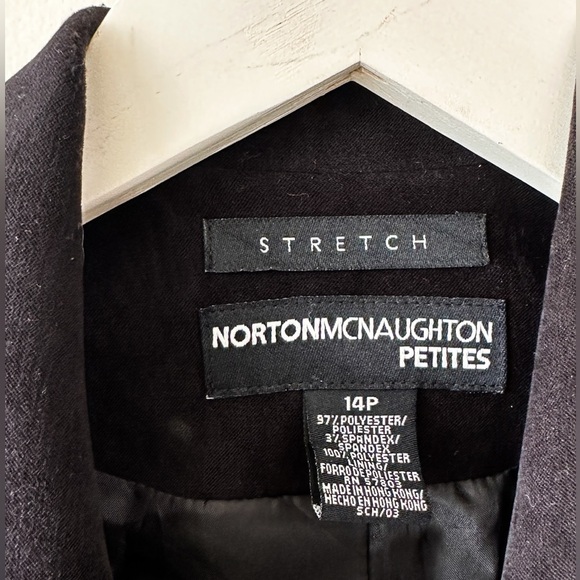 Norton McNaughton- Faux Suede - Stretch - Black Boxy Jacket - Size 14P - Picture 5 of 7